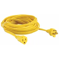 APPROVED VENDOR Extension Cord: Indoor Use, 25 ft Lg, Outlet, 5-15P, 16/3, SPT-2, Yellow, 125V AC (MPN 1FD58). Key specifications — Brand: APPROVED VENDOR; Temperature Rating: 32° to 167°F; NEMA Plug Configuration: 5-15P.