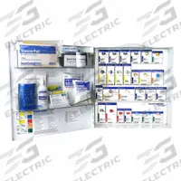 FIRST AID ONLY First Aid Kit and Housing: 391 Components, ANSI/ISEA Z308.1-2021, Type I/II, Class B (MPN 91376). Key specifications — ANSI Standard Met: ANSI/ISEA Z308.1-2021; Adhesive Bandages Included: (90) Bandages; Oral and Inhalant Medicinals Included: (20) Ibuprofen Tablets; (20) Antacid Tablets; (20) Extra-Strength Non-Aspirin Tablets; Topical Medicinals Included: (30) Antibiotic Ointment Packets; Wound Dressings Included: Splint; Unitized: Bulk.