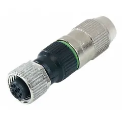 IFM M12 Circular Connector: A Coded, 4 Socket, M12 Female Thread, IP68, IDC, Straight, Nylon (MPN E18059). Key specifications — Connector Body Type: Socket; Coding: A; Brand: IFM; Voltage Rating: 250V DC; Thread Size: M12; Mounting Type: Front Mounting; Mounting Style: Female Thread; IP Rating: IP68.