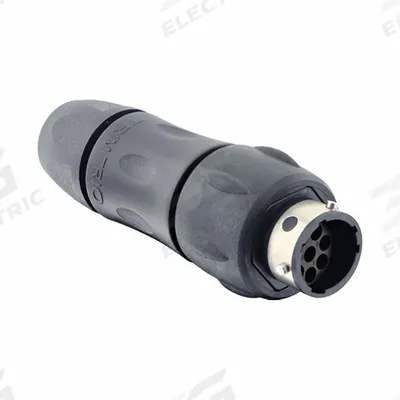 SOURIAU Electrical Connector: Trim Trio UTGX 12, In-Line Receptacle with Cable Gland - Trim Trio UTGX Harsh Environment Circular Connectors