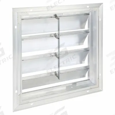 Dayton 19"H-W 6.5"L Extrd Alu Backdraft Dampr: For 16 in Fan, Single Panel, 19 in H - Wall-Mount Backdraft Dampers