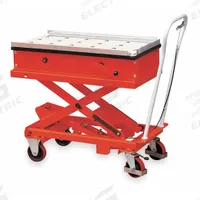 DAYTON Scissor Lift Table: 990 lb Load Capacity, 40 in L x 20 in W, 46 3/4 in Max Lifting Ht, Steel (MPN 2MPP6). Key specifications — attr1345487: Steel; attr1345523: DAYTON.