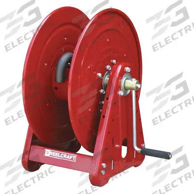 REELCRAFT Hand Crank Hose Reel: 100 ft (1/2 in I.D.), 17 3/4 in L x 19 3/4 in W x 20 1/4 in H - Standard Multipurpose Hand-Crank Hose Reels with Gooseneck