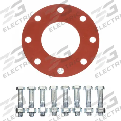APPROVED VENDOR Full Face Flange Gasket: Class 150, SBR, For 4 in Pipe, 1/8 in Thick, Red - SBR Full-Face Gaskets with Flange Bolts