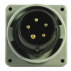 HUBBELL Pin and Sleeve Inlet: Black, 347/600V AC, Three Phase, 20 A, 4 Pole, 5 Wire, IEC Grounding (MPN HBL520B5W). Key specifications — Brand: HUBBELL.
