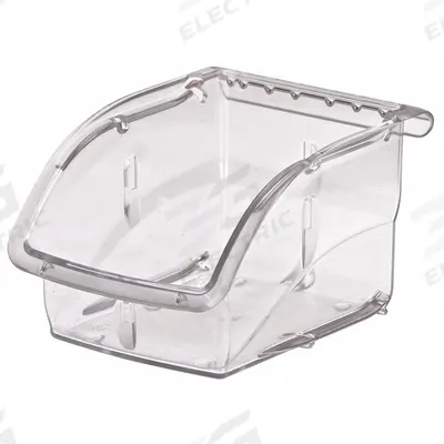 AKRO-MILS Hang and Stack Bin: 4 1/8 in x 5 3/8 in x 3 1/4 in, Clear, Label Holder Included - Clearview Plastic Bins