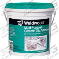 DAP Construction Adhesive: Multi-Purpose Ceramic Tile, 1 gal, Pail, Off White (MPN 25192). Key specifications — Adhesive Color: Off White.