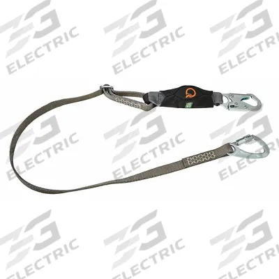 MSA Shock-Absorbing Lanyard: Shock Pack, Steel Tie-Back, Steel Snap Hook, 310 lb Capacity - General Fall Protection Shock-Absorbing Lanyards