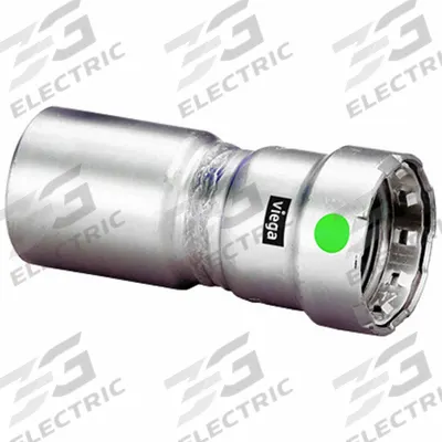VIEGA MEGAPRESS Crimp Fitting: 1 in Pipe x 1 1/4 in Pipe Size, FTG x FTG - Potable Water Stainless Steel Press Fittings