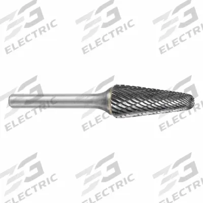 SGS PRO Carbide Bur: Ball-Nosed Cone, SL-41, Double Cut, 1/8" x 3/8" Head - Double-Cut Ball-Nosed Cone Burs
