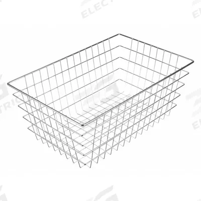 MARLIN STEEL WIRE Storage Basket: Display Basket, Steel, Powder Coated, Silver (MPN 155-12) - Machining