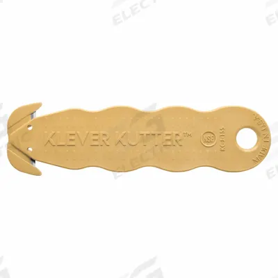 KLEVER Hook-Style Safety Cutter: 4 5/8 in Overall Lg, Contoured Handle, Textured - Disposable Dual-Hook Safety Cutters