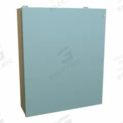 HAMMOND Enclosure: Steel, 36 in x 30 in x 9 in, NEMA 12, w/Panel, Solid Cover, Hinged (MPN 1418JM9). Key specifications — Brand: HAMMOND; Closure Method: Screws; Knockouts: Not Included.