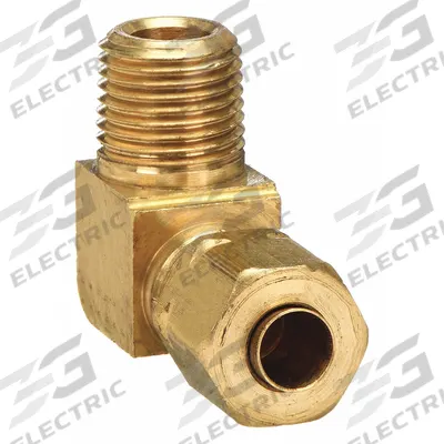 PARKER Compression Fitting Elbow: 1/8 in OD x 1/8 in Pipe Fitting Size, Compression x MNPT - Self-Aligning Brass Compression Fittings