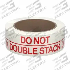TAPECASE Packing Tape: 2 in Imperial Tape Wd, 55 yd Imperial Tape Lg, 1.9 mil Tape Thick (MPN 15C755). Key specifications — Product Type: Preprinted Messaging Packing Tape; Message: Do Not Double Stack; Brand: TAPECASE; Tape Series: 150SP.