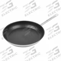 VOLLRATH Fry Pan: Non-Stick, 12 1/2 in Top Dia, Stainless Steel, Silver, Stainless Steel, Non-Stick (MPN N3812). Key specifications — Brand: VOLLRATH; Handle Color: Silver; NSF Certified: Yes; Product Type: Fry Pan; Body Color: Silver; Handle Material: Stainless Steel; Body Material: Stainless Steel; Handle Type: Welded.