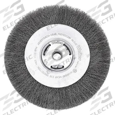 WEILER Wire Wheel Brush: Crimped Steel, 7 in Dia x 3/4 in Wd, 5/8 in Arbor - Light-Cleaning Brushes for Carbon Steel