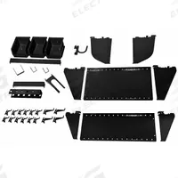 WALL CONTROL Toolboard Accessory Kit: 17 Hooks, 3 Bins, Black, Steel, Powder Coated (MPN 35-K-WRKBK). Key specifications — attr38274: Hanging; attr38271: Box End Wrenches; attr38283: Steel; attr38268: Powder Coated; attr4692: (2) Slotted Toolboard C-Brackets, 1 in x 1 in; attr38264: WALL CONTROL; attr38265: Black.