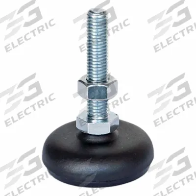 JW WINCO Male-End Leveling Mount: Swiveling Stud, 3/8"-16 Thread Size, 2.36 in - Non-Skid Male Leveling Mounts
