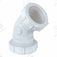 APPROVED VENDOR Elbow: Plastic, White, 1 1/2 in Nominal Pipe Size, Slip, Slip, 45° Bend Radius (MPN 35333). Key specifications — Includes: Washer; Brand: APPROVED VENDOR; Material: Plastic.