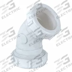 APPROVED VENDOR Elbow: Plastic, White, 1 1/2 in Nominal Pipe Size, Slip, Slip, 45° Bend Radius (MPN 35333). Key specifications — Includes: Washer; Brand: APPROVED VENDOR; Material: Plastic.