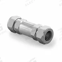 HAM-LET Check Valve: Poppet, Inline Valve Body, 1 in Pipe Size, Let-Lok® x Let-Lok®, Let-Lok, FKM (MPN H-400-SS-L-1"-3 PSI). Key specifications — Brand: HAM-LET; Seat Material: 316 Stainless Steel.