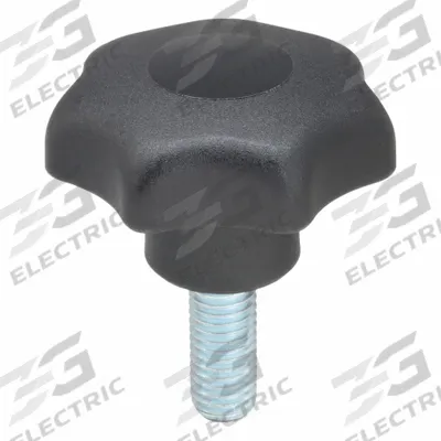 KIPP Hand Knob: 7 Point, Plastic w/ Steel Thread, M10 Thread, 25 mm Thread Lg - 7-Arm Knobs with Threaded Stud