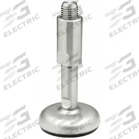 ELESA Male-End Leveling Mount: Swiveling Stud, M24 Thread Size, 100 mm, 21,000 N Capacity (MPN LMRS.100-SST-M24-179). Key specifications — Finish: Sandblasted Matte; Base Shape: Round; Load Capacity: 21,000 N; Includes: Sleeve; Hex Size: 1.181 in.