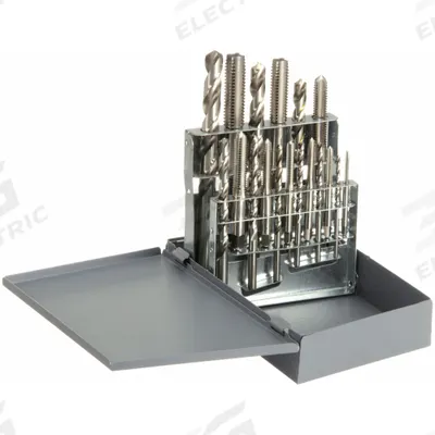 CHICAGO-LATROBE Drill Bit and Tap Set: 18 Pc - Drill Bit & Hand Tap Sets