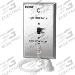 CREST HEALTHCARE SUPPLY Pullcord Bed Station: 2 3/4 in Overall Wd, 24V DC, 2320C. Key specifications — Standards: FDA Listed; Manufacturer Part Number: 2320C; Color: Silver; Voltage: 24V DC; Brand: CREST HEALTHCARE SUPPLY; Call Station Type: Pullcord Bed Station; Part Type: Station Replacements; Station Type: Pullcord Station.