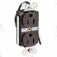 HUBBELL Receptacle: Hospital Grade Fed. Spec., Duplex, 5-15R, Brown, 125V AC, 15 A, 2 Pole / 3 Wire (MPN HBL8200SGA)