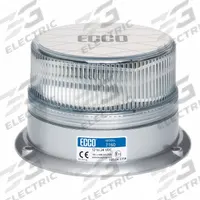ECCO Beacon Light: Flashing Beacon, Amber, 3 7/8 in Overall Ht, LED, 12-24V DC (MPN 7160CA). Key specifications — Operating Voltage: 12-24V DC; Number of Flash Patterns: 23; Includes: Gasket; Electrical Connection: Blunt Cut Wires; Mount Type: Bolt; Brand: ECCO; Shape: Round; Lighting SAE Class Rating: SAE Class 1.