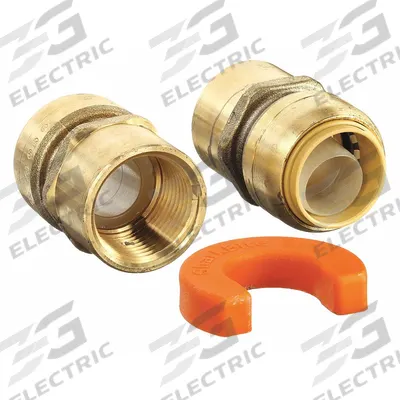 SHARKBITE Tube Fitting Kit: Push-to-Connect, Brass, Adapter, 3 Pieces - Push-to-Connect Tube Fitting Kits