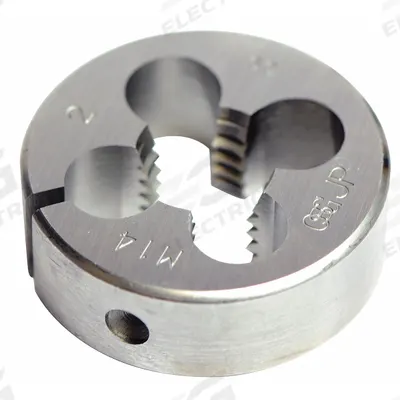 OSG Round Threading Die: #2-56 UNC, 5/8 in OD, Solid, High Speed Steel (MPN 2723400) - Solid Round Threading Dies
