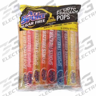 ALL SPORT Freezer Pop: Blue Raspberry/Fruit Punch/Lemon-Lime/Orange, Sugar-Free - Sugar-Free Freezer Pops