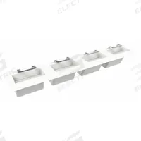 BRADLEY Wash Station: OmniDeck, Glacier, Terreon®, Sensor, 126 in Overall Lg, 26 in Overall Wd (MPN S93-764). Key specifications — Series: OmniDeck; Includes: Soap Dispenser; Color: Glacier; Brand: BRADLEY; Sink Type: Wash Station; Material: Terreon®; Sink Material: Polymer Resin.