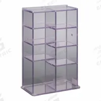Lab Bulk Bin: 5 3/4 in Overall Wd, 15 1/2 in Overall Ht, 10 1/4 in Overall Lg, PETG, Clear, Benchtop (MPN 4VTORGDBL-BRK). Key specifications — Material: PETG; Mounting Location: Benchtop; Color: Clear; Product Type: Vertical Organizer; Total Holding Capacity: (8) Pockets for Pipette Tip Boxes or Lab Supplies; Brand: POLTEX.