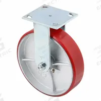 APPROVED VENDOR Plate Caster: Rigid, No Brake, Polyurethane, 8 in Wheel Dia, 2 in Wheel Wd, Slot (MPN P21R-UY080R-14-001). Key specifications — Wheel Bearing Type: Roller; Wheel/Tread Color: Red; Brand: APPROVED VENDOR; Caster Type: Rigid.
