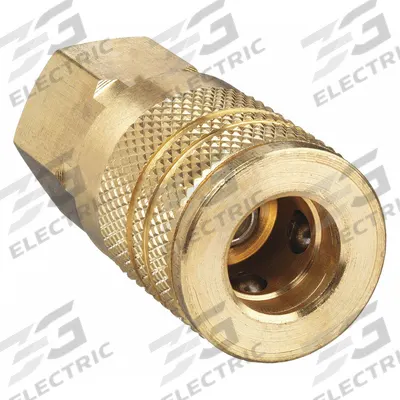 SPEEDAIRE Quick Connect Hose Coupling: 1/4 in Body Size, 1/4 in Hose Fitting Size - Industrial Interchange Brass Quick-Connect Air Coupling Bodies