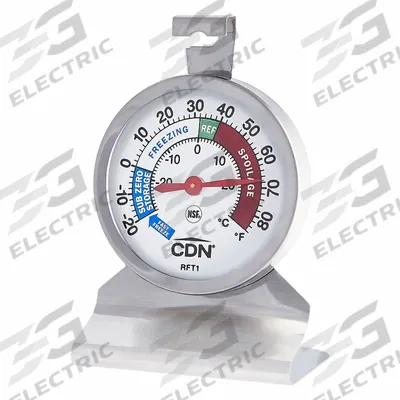 CDN Refrigerator/Freezer Thermometer: Refrigerator/Freezer, Analog, 4 in Overall Lg - Refrigerator & Freezer Thermometers