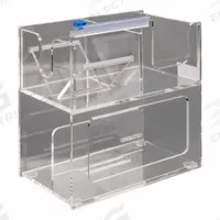 Lab Supplies Organizer: 6 1/2 in Overall Wd, 10 3/4 in Overall Ht, 11 in Overall Lg, PETG, Clear (MPN GBKIMTRIO). Key specifications — Material: PETG; Mounting Location: Benchtop; Color: Clear; Product Type: Glove Box; Total Holding Capacity: Box of Kimwipes; Brand: POLTEX.