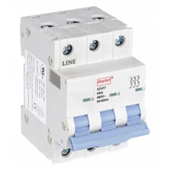 DAYTON IEC Supplementary Protector: 6 A Amps, 7.5kA at 480V AC, Screw Clamp, NDB2-63, 480V AC (MPN 5ZVF7). Key specifications — Terminal Connection: Screw Clamp; Series: NDB2-63; AC Voltage Rating: 480V AC; DC Voltage Rating: Not Rated; Max. AIR Rating: 7.5kA at 480V AC; Brand: DAYTON.