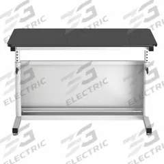 VERSADESK Standing Desk: Black, Wood, 48 in Overall Wd, 30 in Overall Dp, 36 in Max Desktop Ht (MPN CTL4830-WB). Key specifications — Frame Color: White; Frame Material: Steel; Brand: VERSADESK; Desktop Color: Black; Desktop Material: Wood.