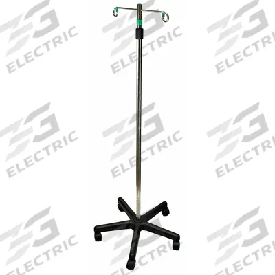 MEDSOURCE Pole: 5 Legs, 2 Hooks - Standard IV Poles