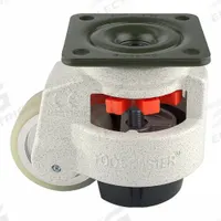 FOOT MASTER Plate Caster: Polyurethane Tread, 75 mm Wheel Dia, 120 mm Mounting Ht, Medium Duty (MPN GD-100-F-HUP). Key specifications — Brand: FOOT MASTER; Frame Color: White.