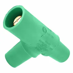 Tapping Tee: Female-Male-Female, Green, 600V AC, 400 A, Series 16 (MPN 16A22-UG). Key specifications — Brand: LEVITON; Gender Configuration: Female-Male-Female.
