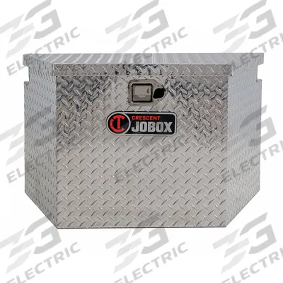 CRESCENT JOBOX Trailer Tongue Box: Aluminum, Silver, 16 in Overall Dp, 20 1/2 in Overall Ht - A-Frame Trailer Tongue Boxes