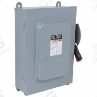 SQUARE D Safety Switch: Non-Fusible, 60 A, Three Phase, 600V AC, Galvanized Steel, Indoor/Outdoor (MPN HU662AWK). Key specifications — attr867131: SQUARE D.