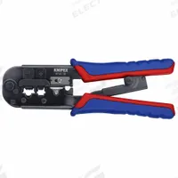 KNIPEX Crimper: For RJ-11/12/RJ-45/Western Plug, Telephone Cable, 7 1/2 in Overall Lg, Non-Insulated (MPN 97 51 10). Key specifications — attr470438: Crimping Pliers; attr470441: Telephone Cable; attr470442: Western Plug; attr424247: KNIPEX.