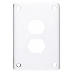 HUBBELL Wall Plate: Duplex Outlet, 1 Gang, White, Std Size (MPN SWP8). Key specifications — Brand: HUBBELL; Material: Steel.